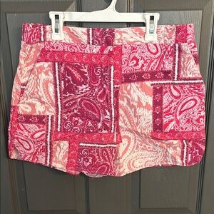 Pink and Red Paisley Patchwork Shorts